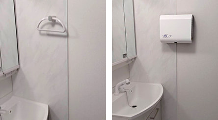 タオル掛けをNEWスーパーMへ交換した様子